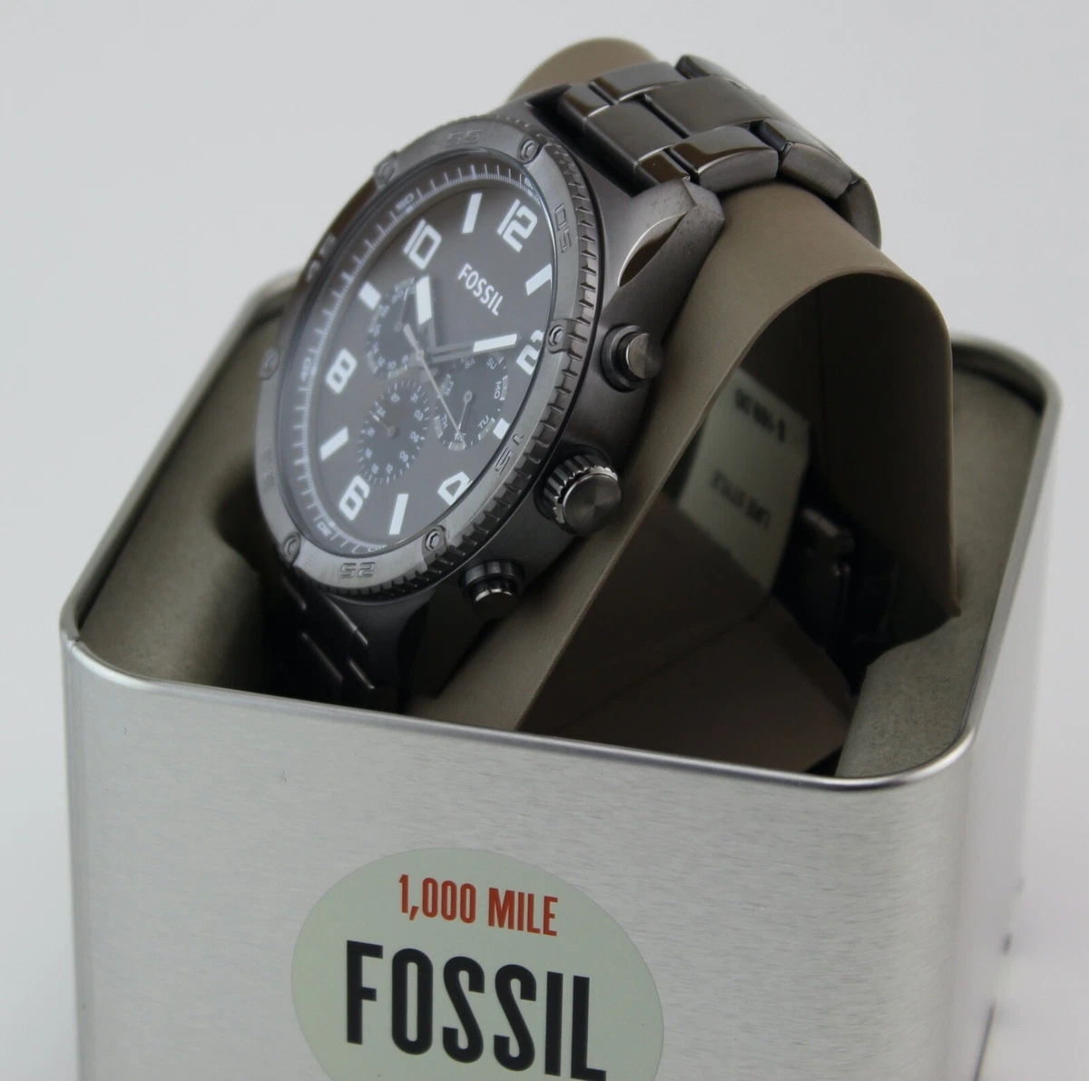 NEW AUTHENTIC FOSSIL BROX MULTIFUNCTION GRAY SMOKE CHRONOGRAPH 