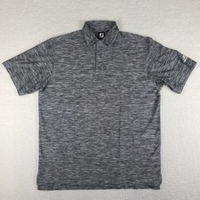 Foot Joy Polo Shirt Mens Large Black Gray Heathered Performance FJ Golf