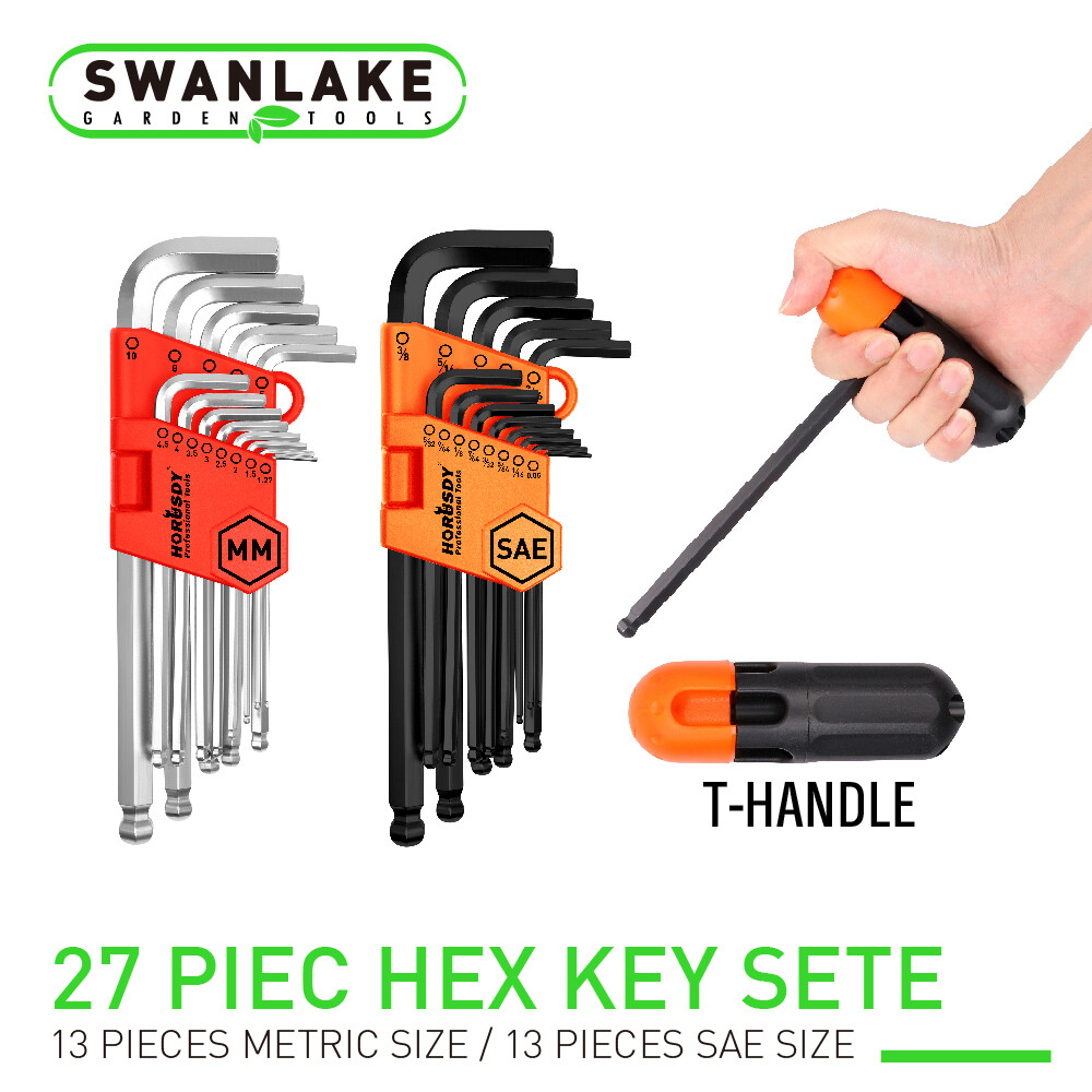 26 Allen Wrench Set Hex Key Set Tool Alan Hex Metric SAE Ball End