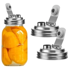 Stainless Steel Pour Spout Flip Cap Lids for Mason Jars No Rust Leaking Proof