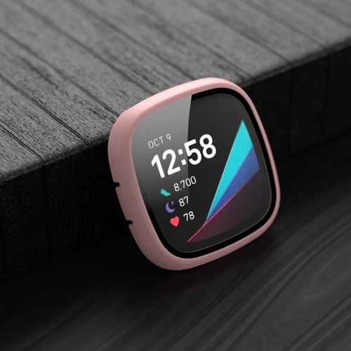 PC Matte Case With Tempered Glass For Fitbit Versa3 Sense Screen Protector Cover - 第 8/20 張圖片