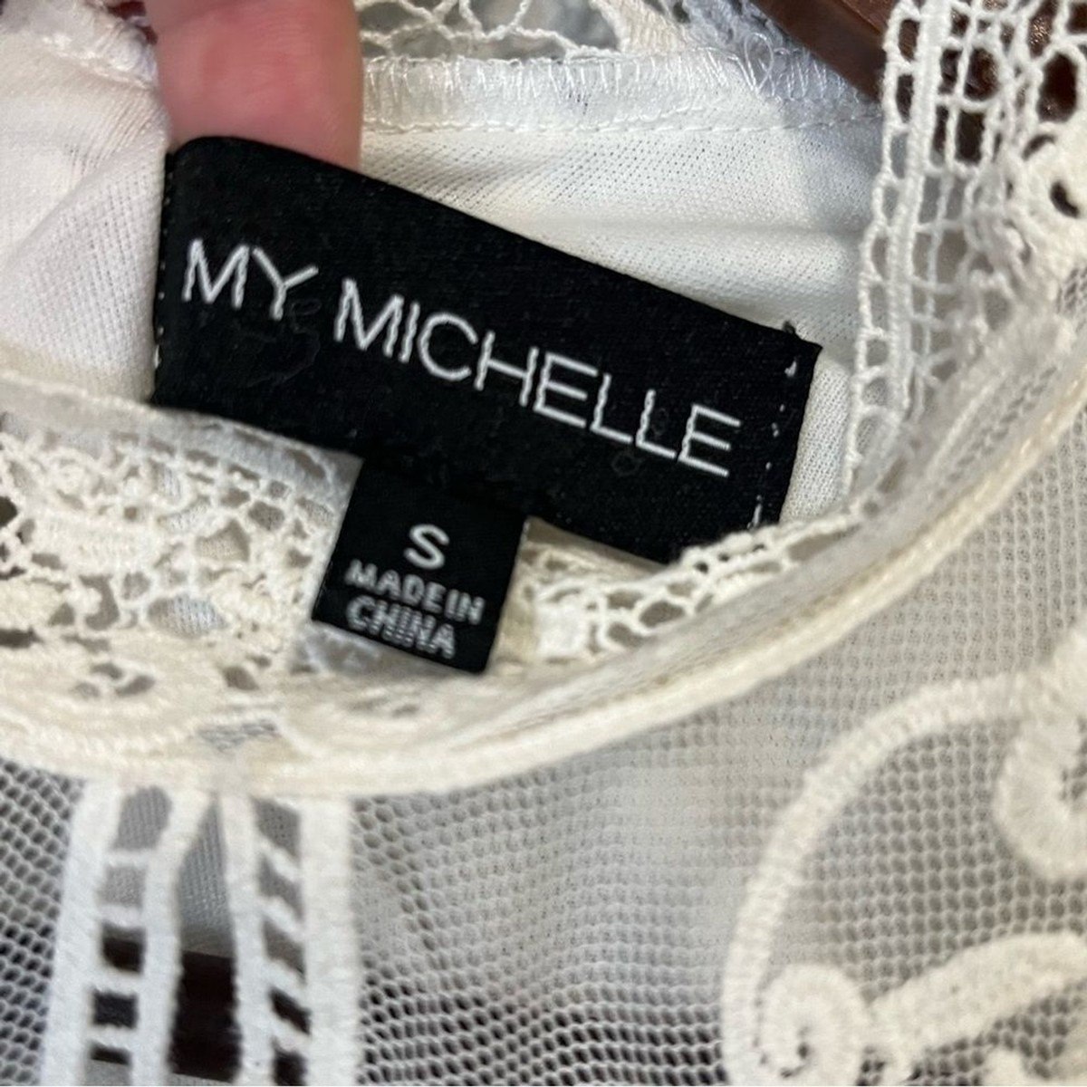 My Michelle Women's White Lace Short Sleeve Cocktail Dress | eBay