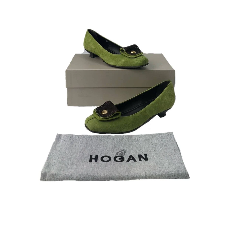 HOGAN Women's Italy Leather Suede Green Moccasin Size US 6.5 EU 36.5 NWB - Image 3 of 4
