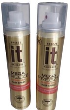 LOT of 2 two Freeze It Hair Spray Mega Freeze Size 2.25 oz Each U13A