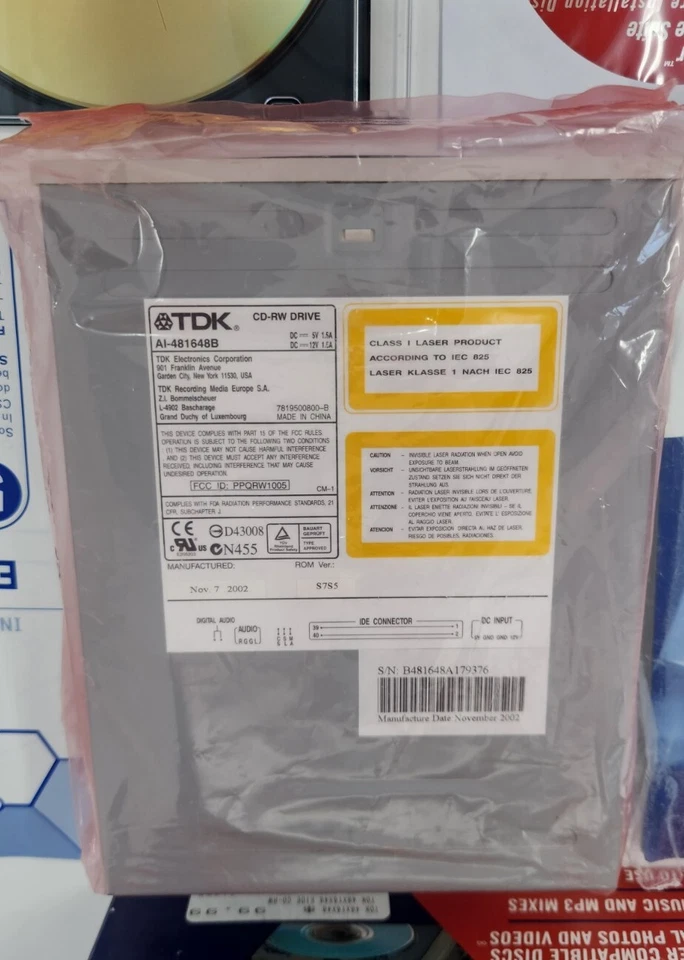 TDK VeloCD Internal ATAPE-IDE 48x CD Burner Rewrite Drive AI-481648B Rewritable - Image 4 of 4