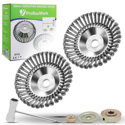 B-WARDEN 2pcs Unkrautbürste Wildkrautbürste Motorsense Freischneider 200x25,4 mm