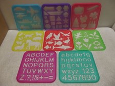 TUPPERWARE STENCIL ART SET OF 8 SHAPES LETTERS NUMBERS