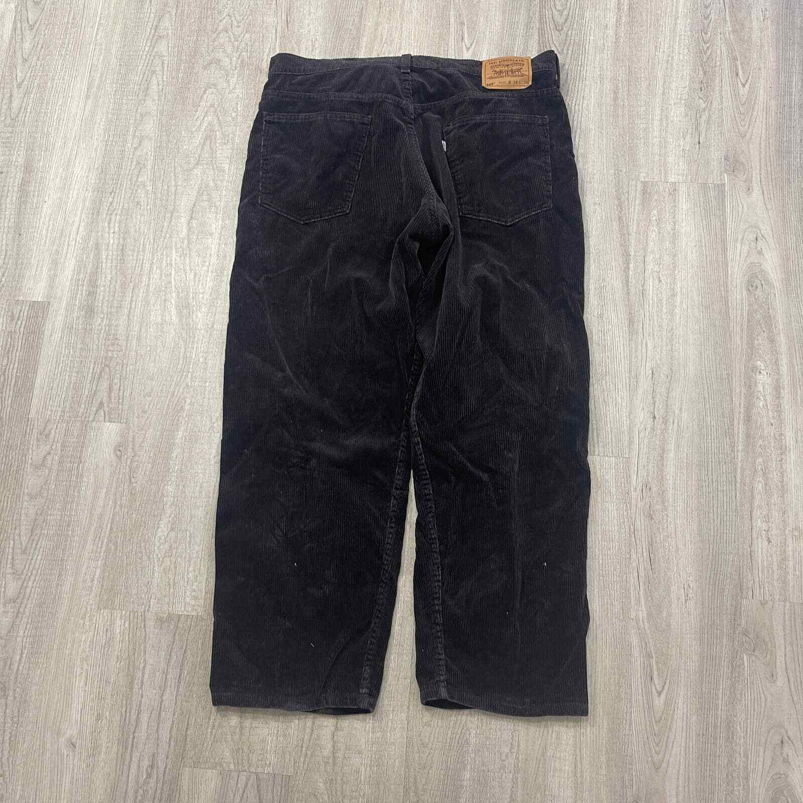 VINTAGE 1997 Levi's Corduroy Cargo Pants Size 38x30 Mens Black 1990s