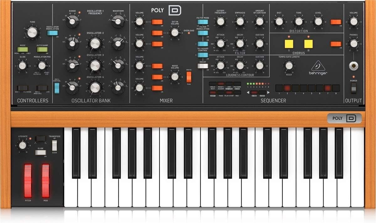Behringer Poly D Analog 4-voice Polyphonic Synthesizer with 37