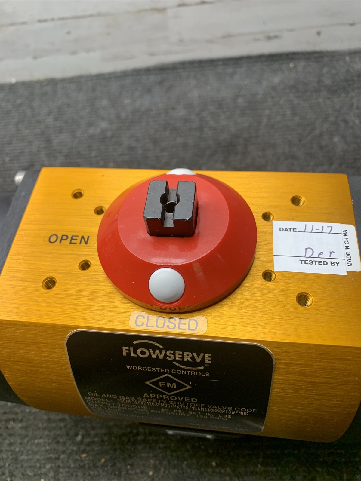 NEW FLOWSERVE PNEUMATIC ACTUATOR 25EMF39SXZ120AFMOG, MK715, 15AM446666RTSWFMOG