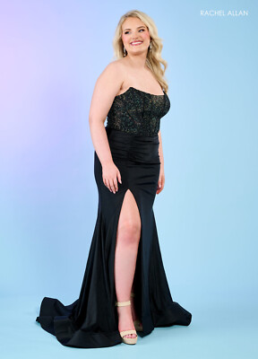 Authentic Rachel Allan 70305 Dress--Color: Black --Size: 14W -Prom Dress | eBay Authentic Rachel Allan 70305 Dress--Color: Black --Size: 14W -Prom Dress | eBay