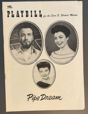 Rodgers and Hammerstein "PIPE DREAM" William Johnson / Judy Tyler 1956 Playbill