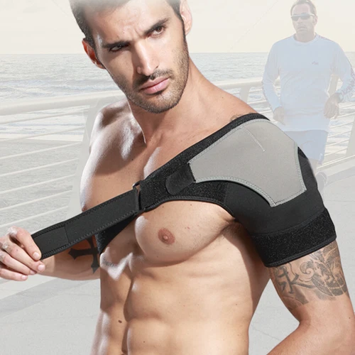 Cinturón ajustable negro soporte manguito rotador soporte hombro izquierdo/derecho alivio dolor - Imagen 20 de 35