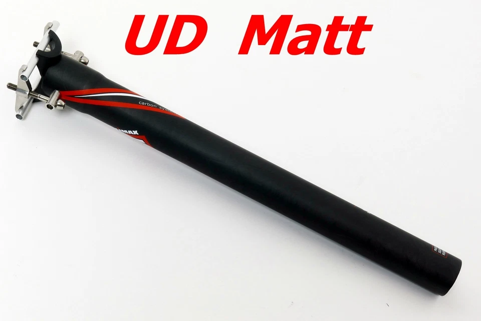 138g,31.6x350mm Climax SP02A UD Matt carbon Seatpost Ti Hardware Road MTB Black - Image 3 of 4