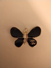 Chanel Butterfly Black Zipper Pull Charm