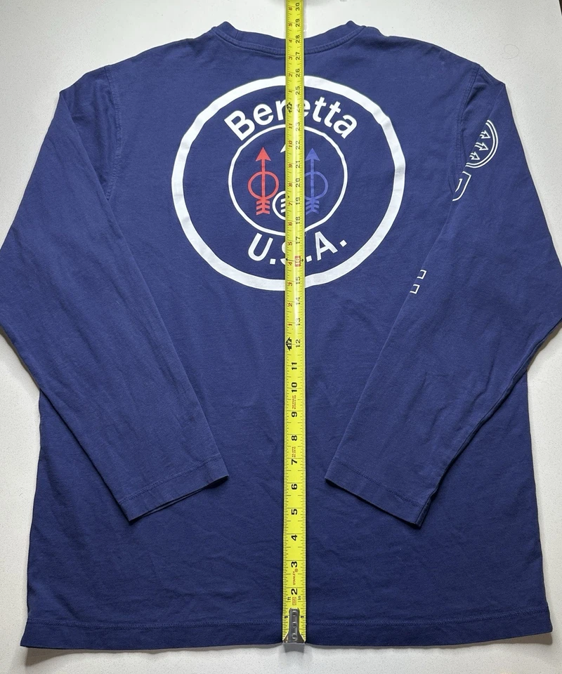 Camiseta manga larga BERETTA USA para hombre talla M azul tiro armas de fuego Foto 4 de 4
