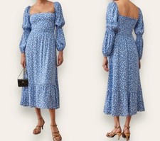 Reformation Mica Marie Blue Floral Midi Dress 10