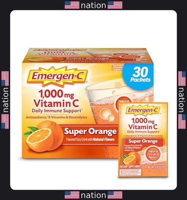 Emergen-C Super Orange 1000mg Vitamin C Powder with Zinc & B Vitamins - 30 Count