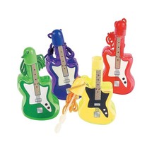 Fun Express Guitar Bubble Bottle Necklaces Small, Red, Green, Yellow, Purple,