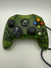 OEM Original Xbox Transparent Green S Controller Wired Halo Style W/ Breakaway