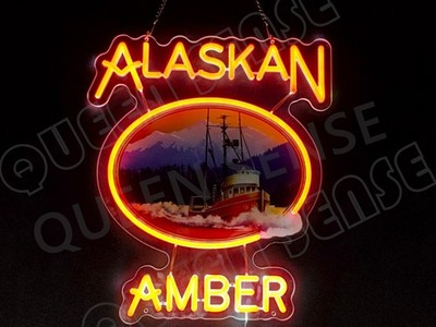 20'' Alaskan Amber Beer Vivid LED Neon Sign With Dimmer USB Powered Light