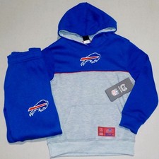 BUFFFALO BILLS HOODED SWEATSHIRT HOODIE SWEATPANTS SET YOUTH S M L POLYESTER NWT