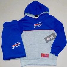 BUFFFALO BILLS HOODED SWEATSHIRT HOODIE SWEATPANTS SET YOUTH S M L POLYESTER NWT
