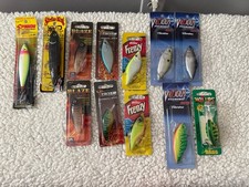 LOT OF 12 MISC FISHING LURES ORIGINAL  BOXES FRENZY BLAZE STRIKE KING & MORE