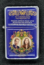 Royal Wedding Commemorative Lift Top Petrol Lighter Working Order Vintage Retro