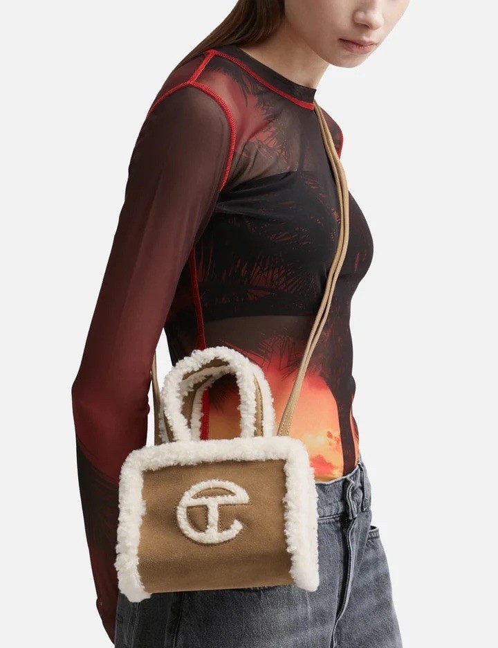 UGG x Telfar Shopping Bag Small Chestnut Shearling image 2