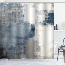 Blue Grey Abstract Painting Modern Shower Curtain 72x72 Inch Waterproof