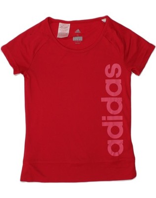Adidas Mädchen Climalite Grafik T-Shirt Oberteil 9-10 Jahre Small rot Polyester AK90