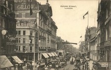 London, England View of Oxford Street Original Vintage Postcard