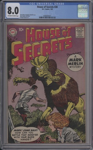 HOUSE OF SECRETS  28  CGC 8.0 - 0285655011 - Beautiful high grade from 1960!