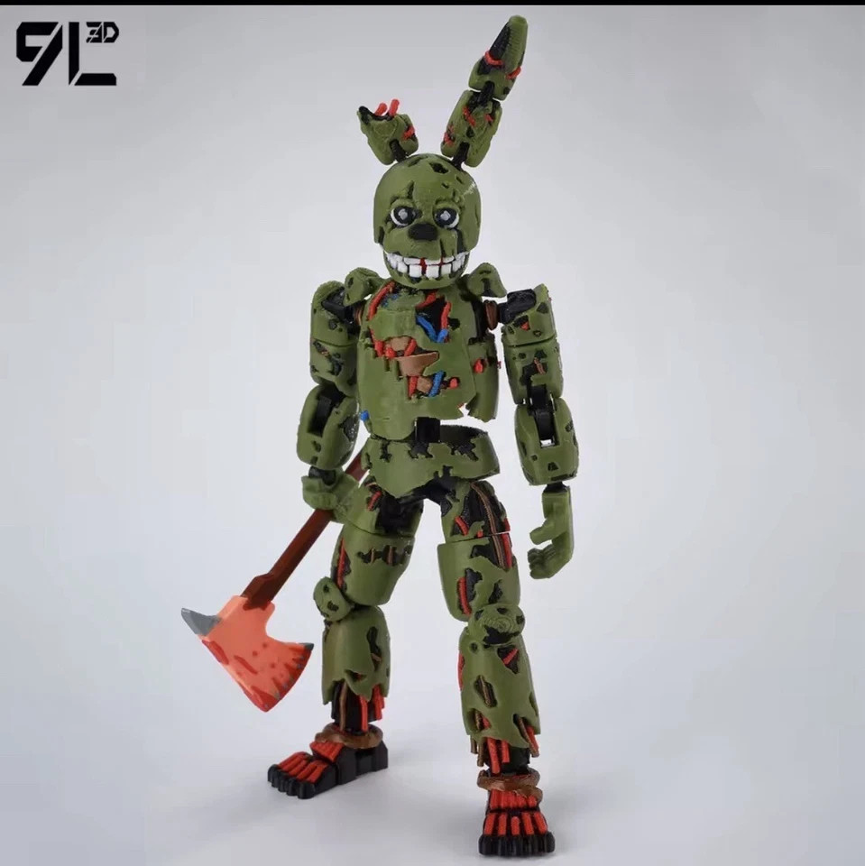 FNAF 3D Printed Freddy Springtrap Action Figure 14cm Poseable