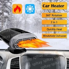 2000W 2in1 12V Portable Electric Car Heater Heating Fan Defogger Defroster US