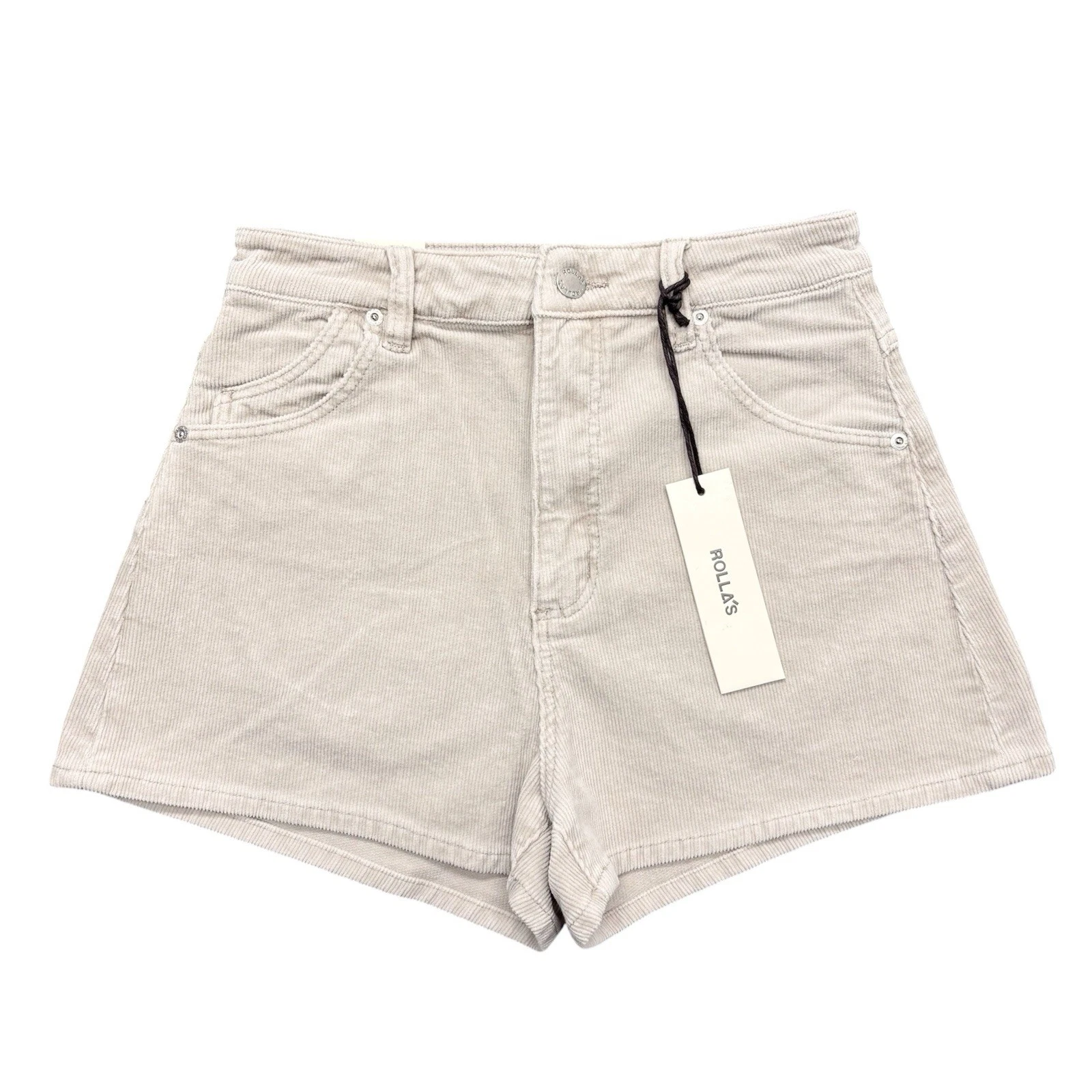 Rolla’s Corduroy Shorts Dusters Womens 27 High Rise Slim Oyster Retro Minimalist