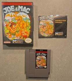 Joe & Mac con manual NES Nintendo y funda protectora! *LEER*