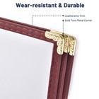WeChef 30PC Restaurant 8.5x14 Menu Cover Trifold 6 View 3 Page Book Burgundy — photo 3