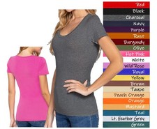 (ACTIVE BASIC) Sexy Scoop Neck Short Sleeve T...