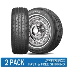 Set of 2 Travelstar UN106 225/60R17 99T 9mm White Wall A/S Passenger Car Tires