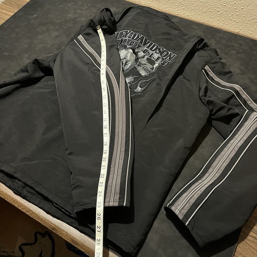 Harley Davidson Willie G Skull REFLECTIVE Jacket Harrington Detroit Mechanic Zip - Picture 9 of 10