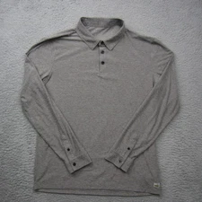 Vuori Strato Tech Polo Mens Medium Gray Long Sleeve Performance Golf Shirt V1006