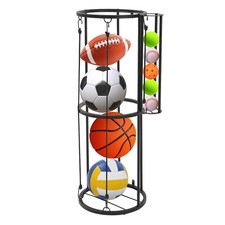 Garage Ball Storage Rack Basketball Holder Wall Mount Vertical for Soccer Vol...