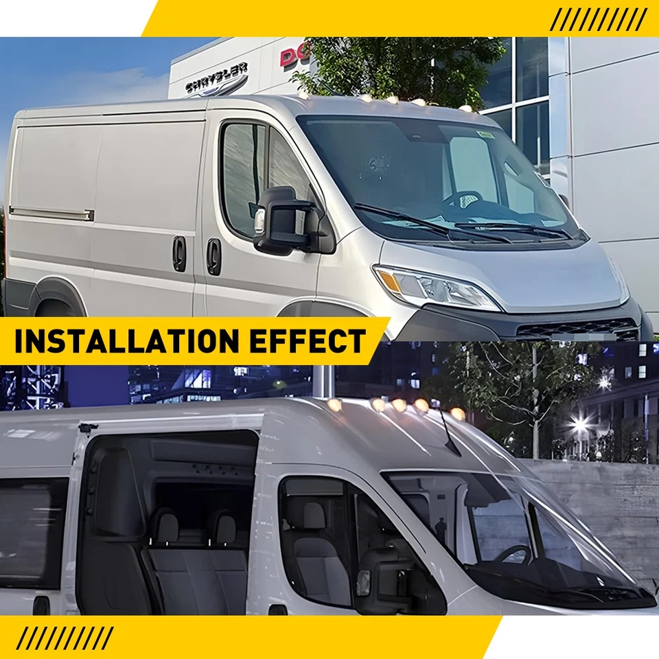 5-10x LED Cab Roof Marker Running Light For 2014-23 Ram ProMaster 1500 2500 3500 - Image 4 of 4