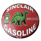 Vintage Sinclair Gasoline Porcelain Sign - Gas Motor Oil Pump Sign