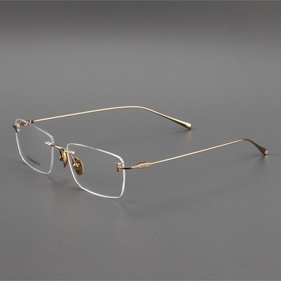 Ultra-Light Titanium Eyeglass Frames Rimless Men Women Business Glasses TF5678