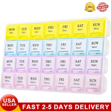 Weekly Pill Organizer 2 Times A Day Medicine Organizer Cases For Vitamins NEW US