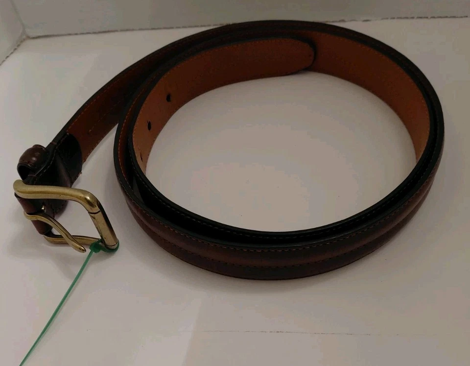 Cinturón de vestir Chaps 42 marrón coñac 1” para hombre nuevo sin etiquetas Foto 4 de 4