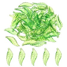 200 Pcs Transparent Acrylic Leaf Charm Green Leaf 1 Pendants Beads